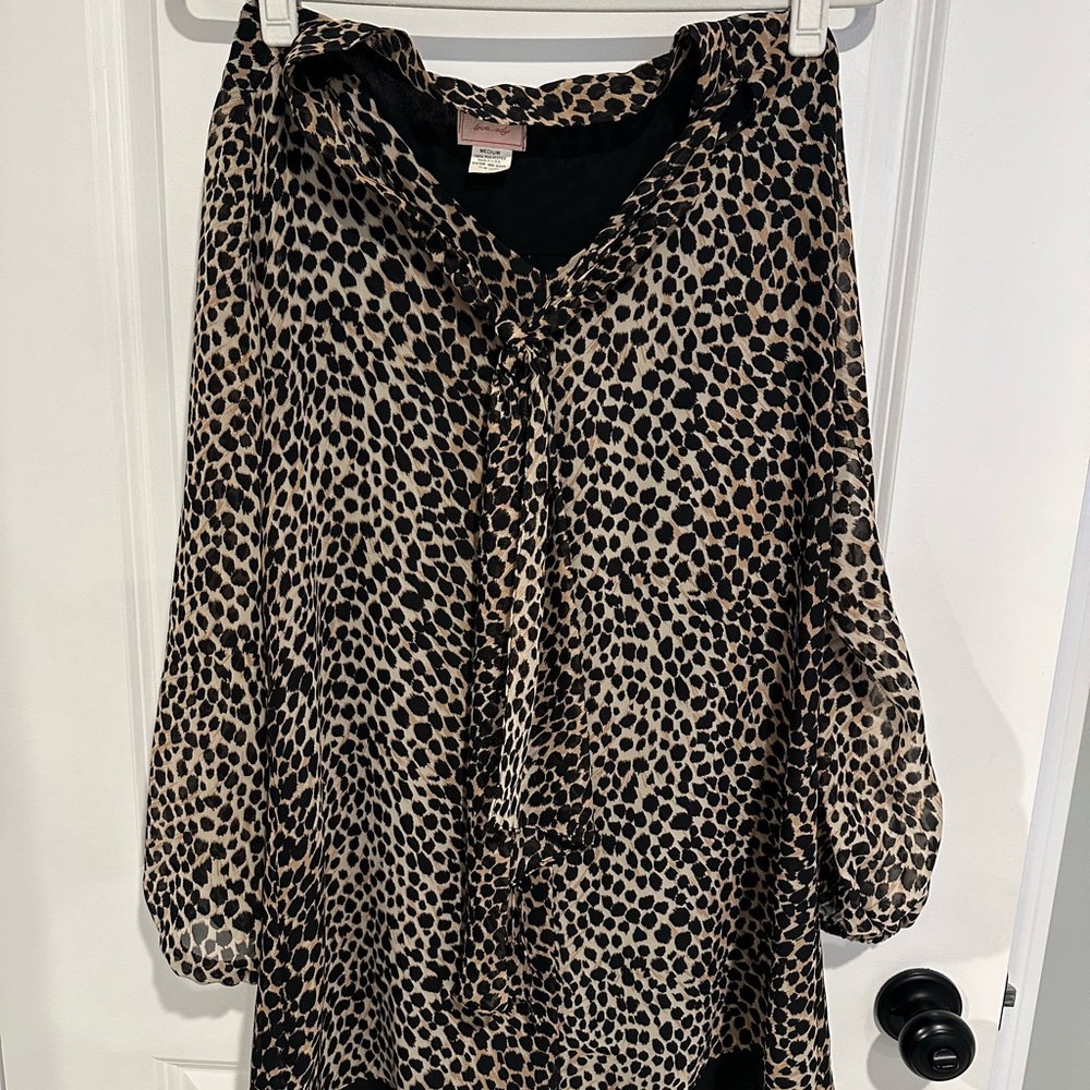 Leopard Print Long Sleeve Dress